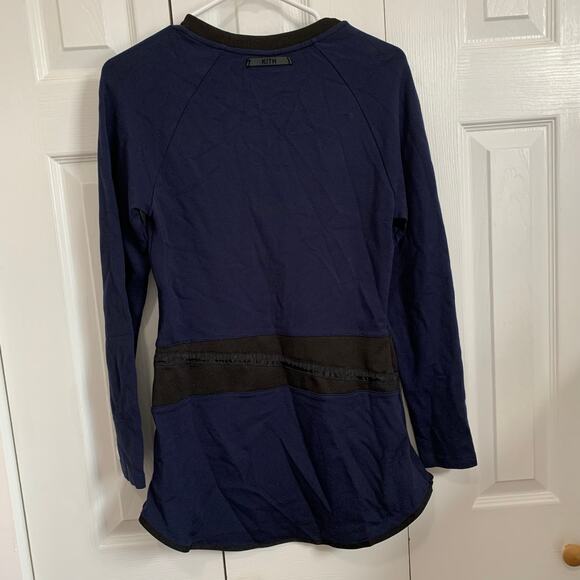 Kith blue and black ponte knit drawstring waist tunic top XS/S - Picture 7 of 9